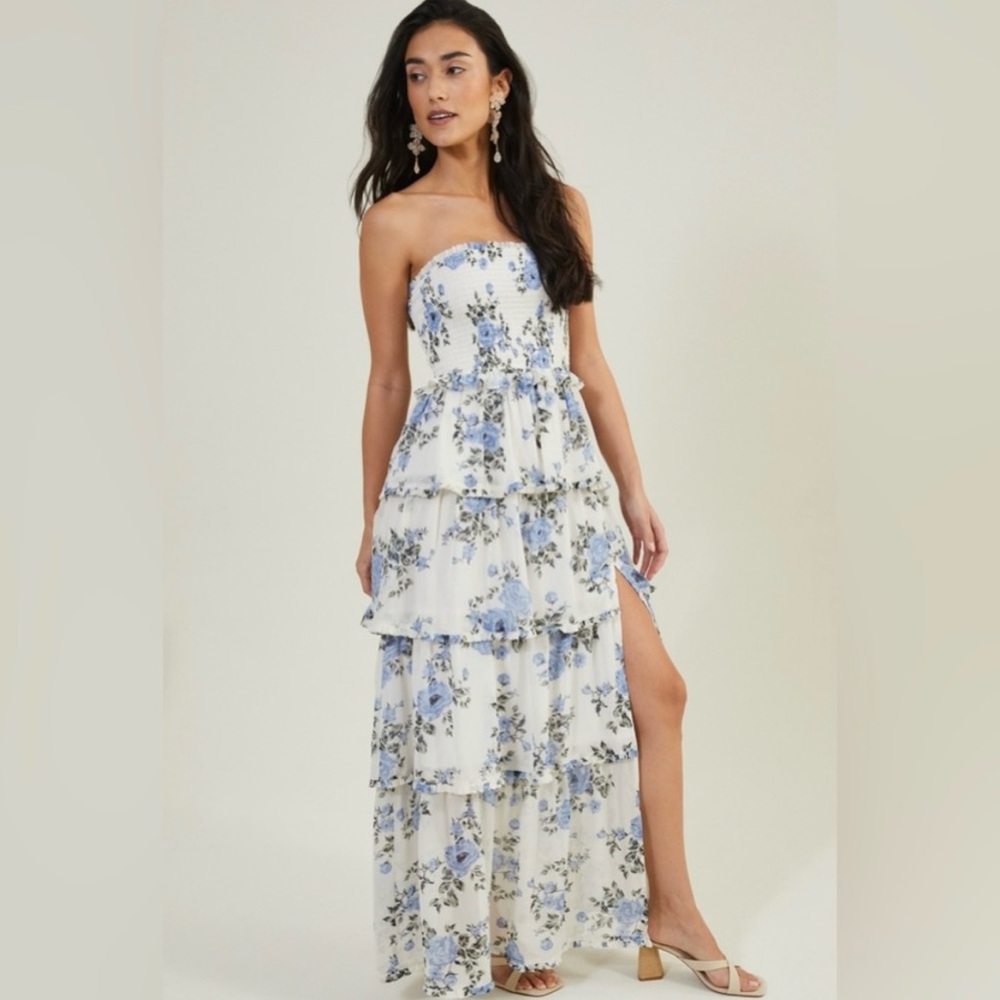 Floral Strapless Maxi Dress | Altar’d State